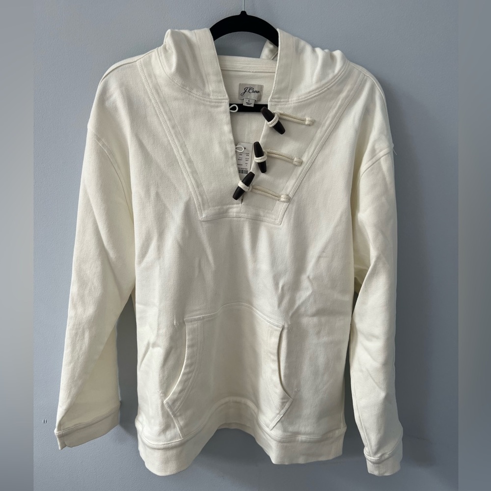NWT J CREW HOODED TOGGLE SWEATSHIRT LARGE